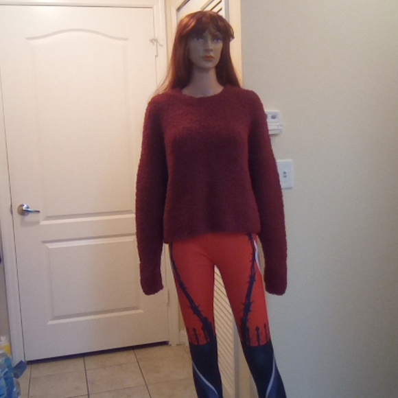Halogen Fuzzy Heavy Crop Sweater Size L - Picture 2 of 7